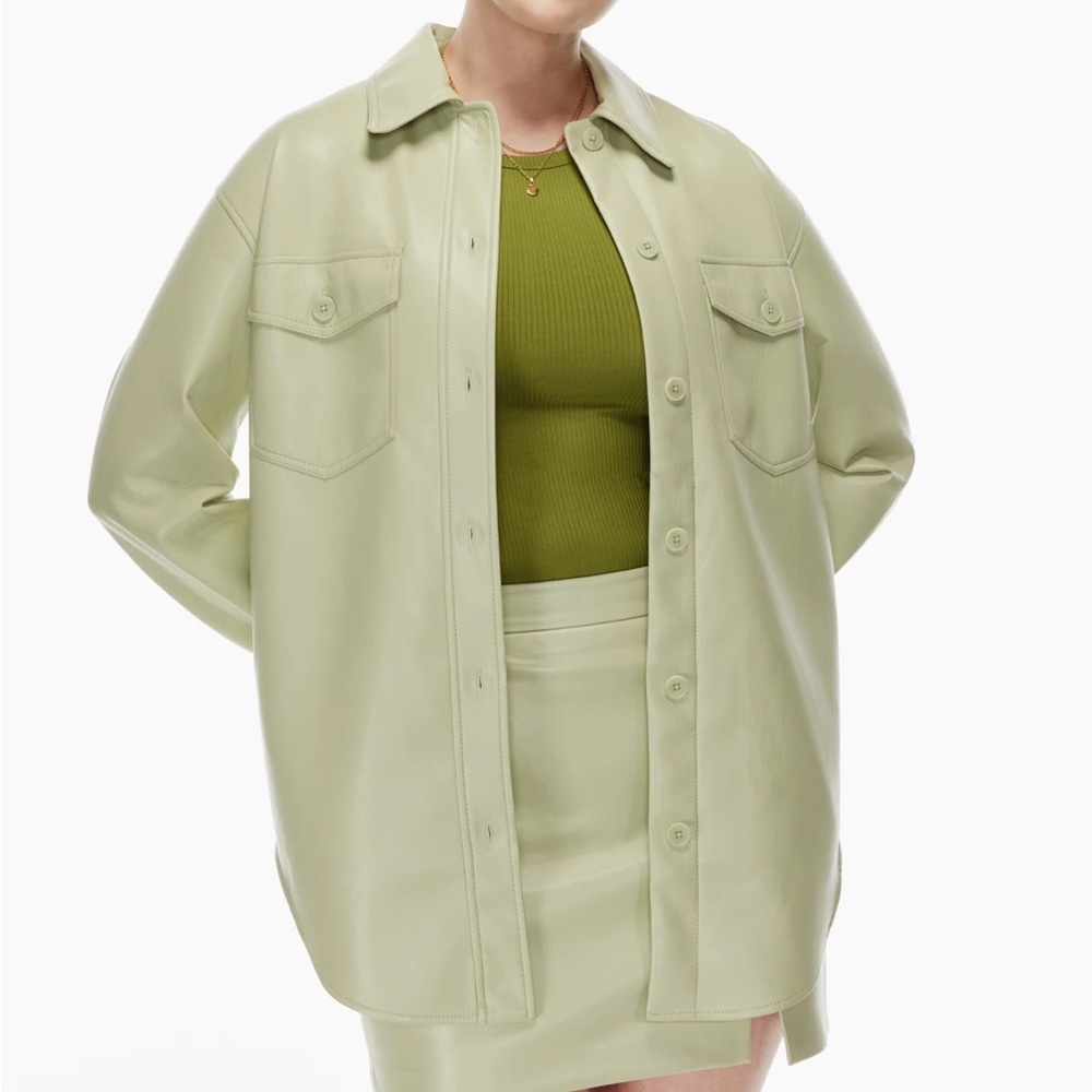 Aritzia Wilfred The Ganna Shirt Jacket Vegan Leather